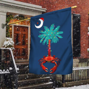 South Carolina Christmas Flag Palm Tree South Carolina Crab Santa Flag MLN1893F