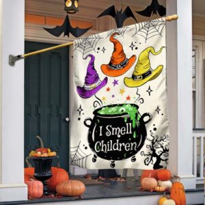 Three Witches Halloween I Smell Children Flag MLN1843F