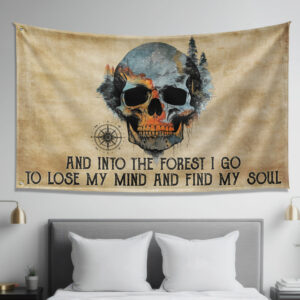 Skull And Into The Forest I Go Funny Dorm Flag TPT1174GF