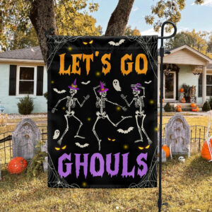 Halloween Dancing Skeleton Flag Let's Go Ghouls TQN1722F