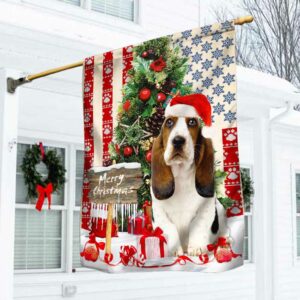 Basset Hound Christmas American Flag TQN1765F