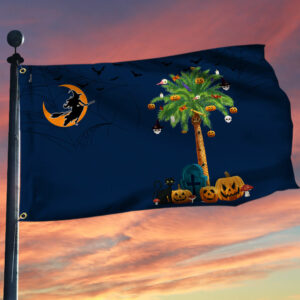South Carolina Halloween Witchcraft Grommet Flag Pumpkins Palm Tree MLN1753GF
