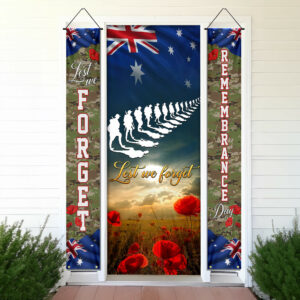 Lest We Forget. Australia Poppy Remembrance Day  Veterans Door Cover & Banners TPT1288CB