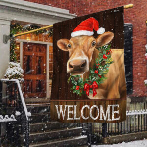 Welcome Farm Funny Cow Cattle Christmas Flag TPT1242F