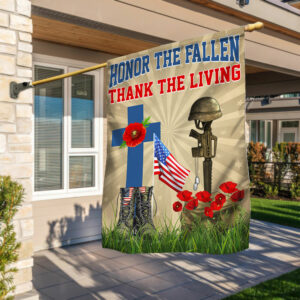 Memorial Day Veteran Day Honor The Fallen Thank The Living Flag MLN2027F