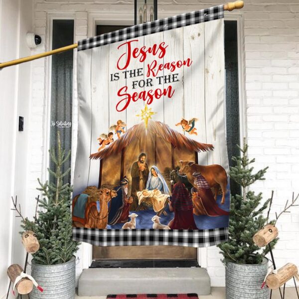 Holy Family Nativity of Jesus Christmas Flag Jesus Is The Reason For The Season Flag MLN1988F