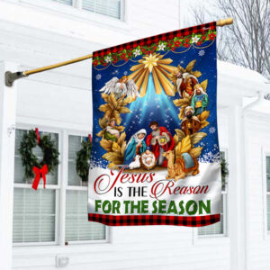 Jesus Christmas Flag Jesus Is The Reason For The Season Holy Night Nativity of Jesus Flag MLN2040F