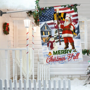 Santa Claus Merry Christmas Y'all, American Maryland Flag TPT1305Fv2