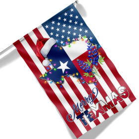 Texas Christmas State Merry Texmas Bluebonnet American Flag MLN1999F