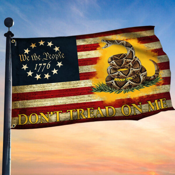 Patriotic Gadsden We The People Don't Tread On Me Grommet Flag MLN2052GF