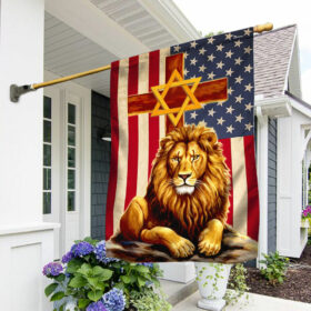 Lion Of Judah Cross Star Of David American Flag TQN1915F
