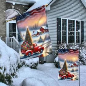 All Hearts Come Home For Christmas Red Truck Flag TQN1953F