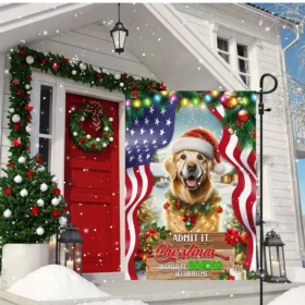 Golden Retriever Christmas Flag Admit It Christmas Would Be Boring Without Me MLN2080F