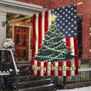 Merry Christmas Tree American Flag TQN2010F