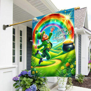 Happy St. Saint Patrick's Day Leprechaun Irish Flag TQN2161F