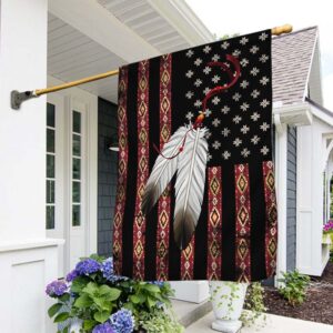 Native American Eagle Feather Flag THH2489Fn
