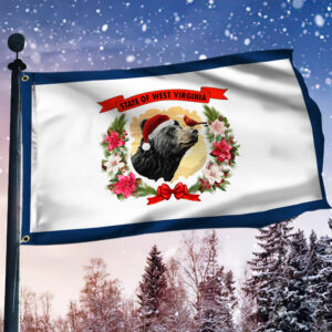 West Virginia Christmas Black Bear Grommet Flag TQN2017GF