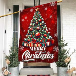 Merry Christmas Tree Winter Holiday Flag TQN2016F