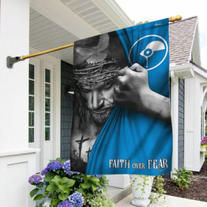 Jesus American Flag Faith Over Fear God Jesus YAP Flag QTR655F