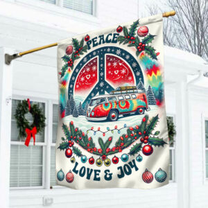 Peace, Love, Joy Christmas Hippie Flag TPT1441F