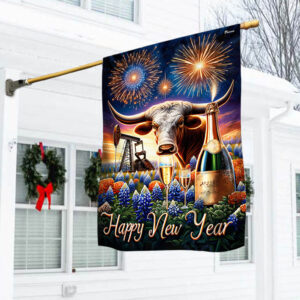FLAGWIX  Texas Longhorn Happy New Year Flag TQN2256F