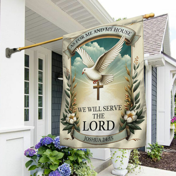 FLAGWIX  Christian Flag As For Me And My House We Will Serve The Lord TQN2348F