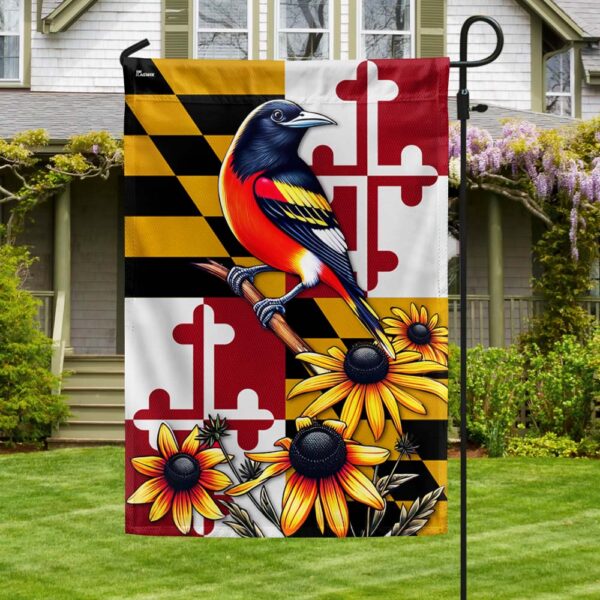 FLAGWIX  Maryland Baltimore Oriole Bird and Black-eyed Susan Flowers Flag MLN2251F
