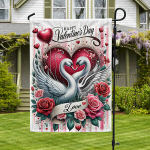 FLAGWIX  Happy Valentine's Day Swan Couple Flag TQN2326F