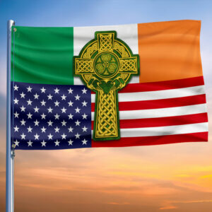 Irish Celtic Knot Cross St. Patrick's Day Grommet Flag MLN2512GF