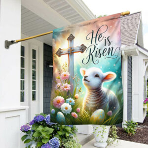 FLAGWIX  Easter Day Lamb Christian Cross He Is Risen Flag MLN2378F
