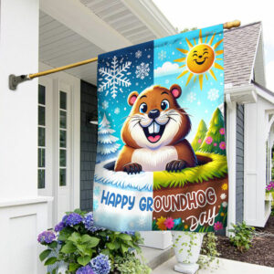 Happy Groundhog Day Flag TQN2450F