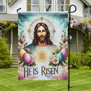 FLAGWIX  Easter Day Jesus Christ He Is Risen Easter Eggs Flag MLN2436F