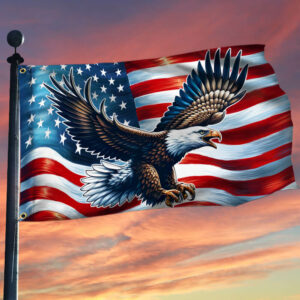 Patriotic Eagle American Grommet Flag TQN2402GF