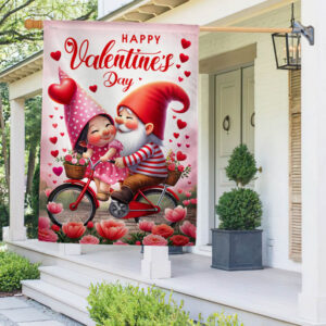 FLAGWIX  Happy Valentine's Day  Gnome Couple Flag TQN2385F