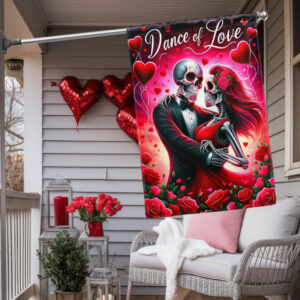 FLAGWIX  Valentine Day Skull Couple Dance Of Love Flag MLN2424F