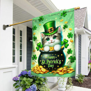 FLAGWIX  Lucky Cat St Patrick's Day Irish Flag TQN2468F