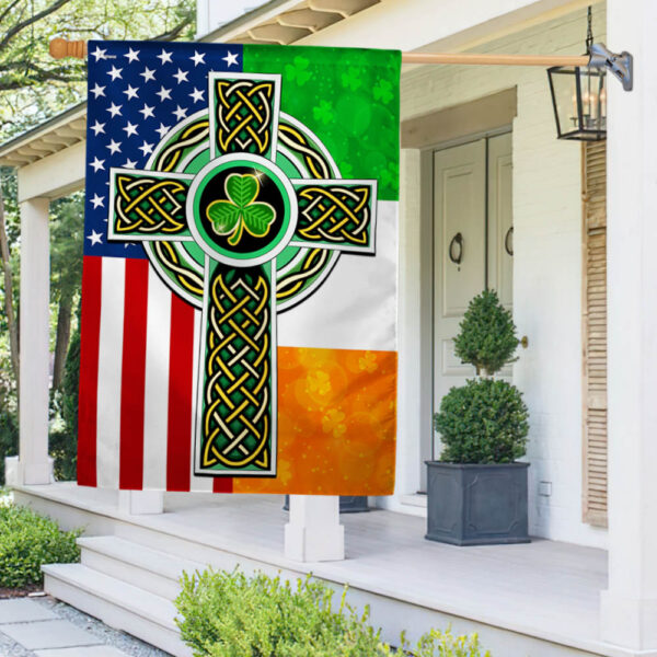 St. Patrick's Day American Irish Celtic Cross Flag TPT1533F