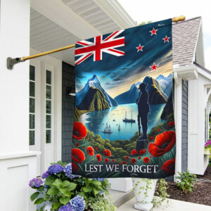 Memorial Day Lest We Forget, Anzac Day Poppy Flower Veteran New Zealand Flag TPT1569F