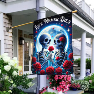 FLAGWIX  Skull Couple Valentine Day Love Never Dies Flag MLN2393F