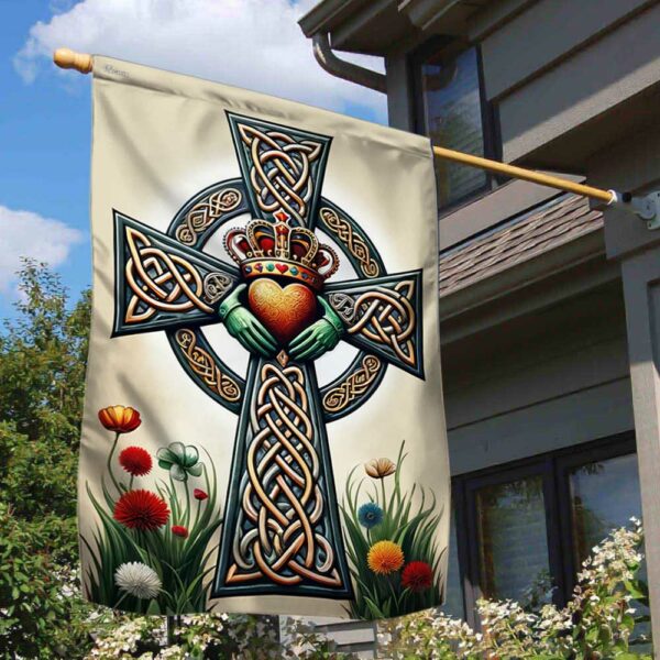 FLAGWIX  Irish Celtic Claddagh Cross Flag MLN2620F