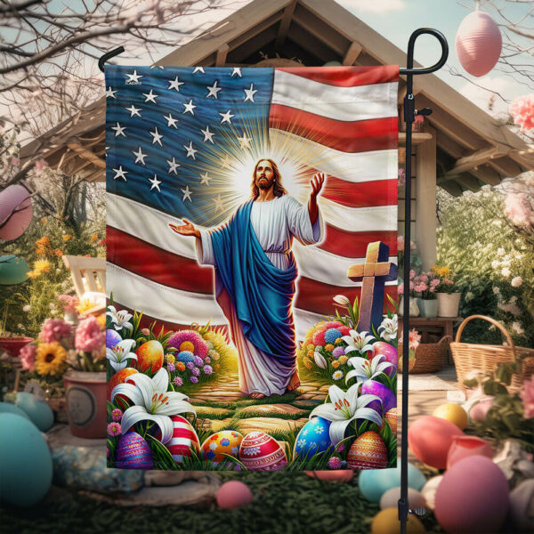 Jesus Easter American He Is Risen Flag MLN2590F