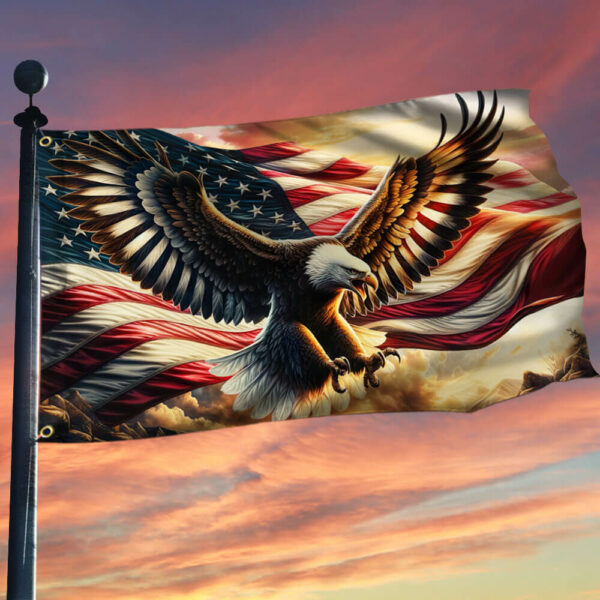 Patriotic Eagle American Grommet Flag TQN2567GF