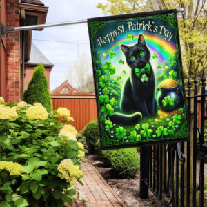 FLAGWIX  Black Cat St. Patrick's Day Flag MLN2615F