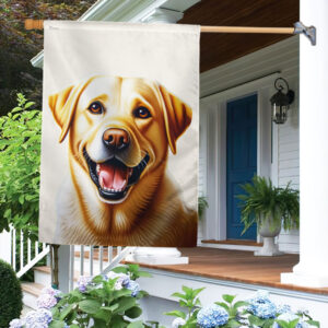 FLAGWIX  Funny Yellow Labrador Dog Flag TQN2271Fv1