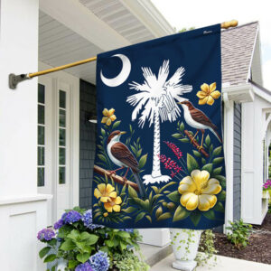 FLAGWIX  South Carolina State Flag Yellow Jessamine Flower and Carolina Wren Birds Flag MLN2538F