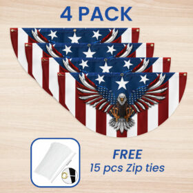 Memorial Day July 4th Flag Patriotic Eagle American Non-Pleated Fan Flag TPT1636F