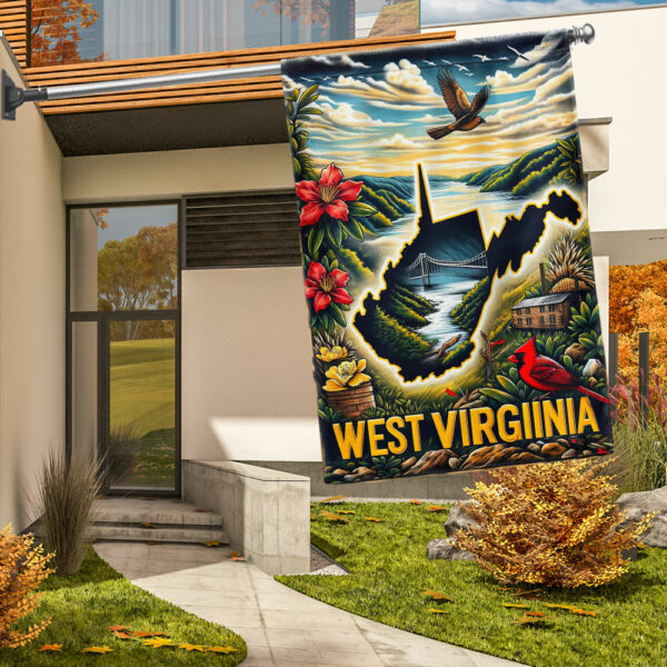 FLAGWIX West Virginia Map State Flag TQN2646F