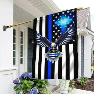 The Thin Blue Line. Police. Law Enforcement American Eagle Flag TPT1581F
