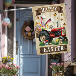 FLAGWIX  Farmer Tractor Happy Easter Flag TQN2637F