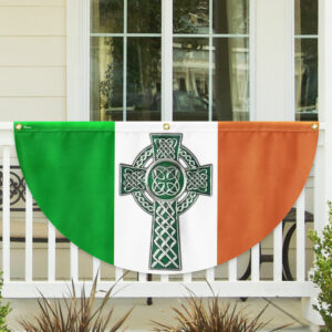 Irish Celtic Cross St Patrick's Day Non-Pleated Fan Flag TQN2606FL